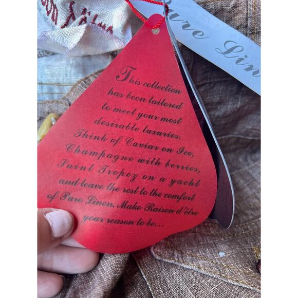 Raison D'etre Women's Pants Wide Leg 100% Linen Brown Pockets Size 31 NEW - Picture 5 of 11